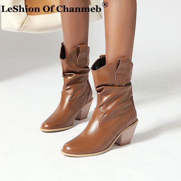 big size 43 women's pu leather medium block heels mid-calf boots lady white pleat slouch boots cowboy shoes botas mujer invierno1, Black
big size 43 women's pu leather medium block heels mid-calf boots lady white pleat slouch boots cowboy shoes botas mujer invierno1, Black