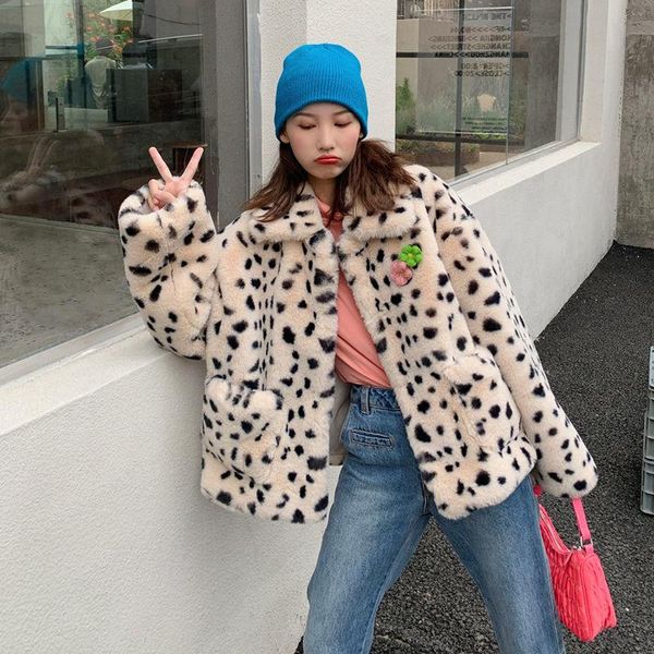 women 2021 autumn winter new loose faux fur outwears female short leopard overcoats ladies fashion warm pockets jackets q599, Black
women 2021 autumn winter new loose faux fur outwears female short leopard overcoats ladies fashion warm pockets jackets q599, Black