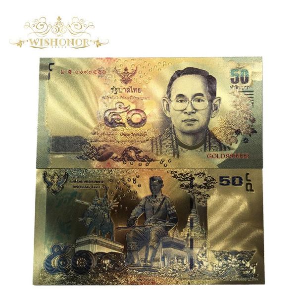 10pcs lot new thailand banknote 50 baht banknote in 24k gold double side printing paper money for collection wmtglk
10pcs lot new thailand banknote 50 baht banknote in 24k gold double side printing paper money for collection wmtglk