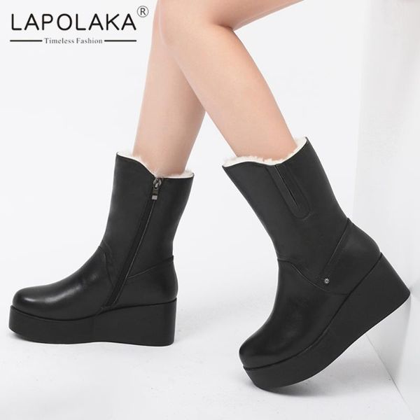 boots lapolaka brand flat platform warm winter woman shoes genuinecow leather work office ladies, Black
boots lapolaka brand flat platform warm winter woman shoes genuinecow leather work office ladies, Black