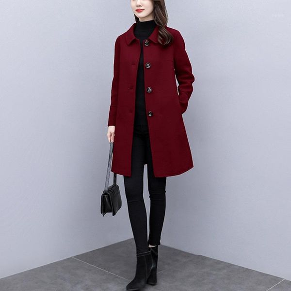 2020 women's winter coat double-sided solid color atmosphere loose mid-length pleated cashmere women's woolen coat1, Black
2020 women's winter coat double-sided solid color atmosphere loose mid-length pleated cashmere women's woolen coat1, Black
