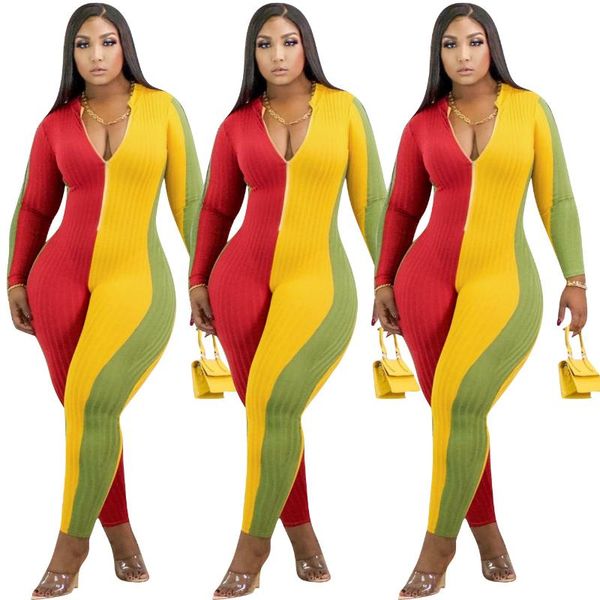 women's jumpsuits & rompers contrast colors patchwork women v-neck long sleeve skinny sports pencil pants for nightclub party, Black;white
women's jumpsuits & rompers contrast colors patchwork women v-neck long sleeve skinny sports pencil pants for nightclub party, Black;white