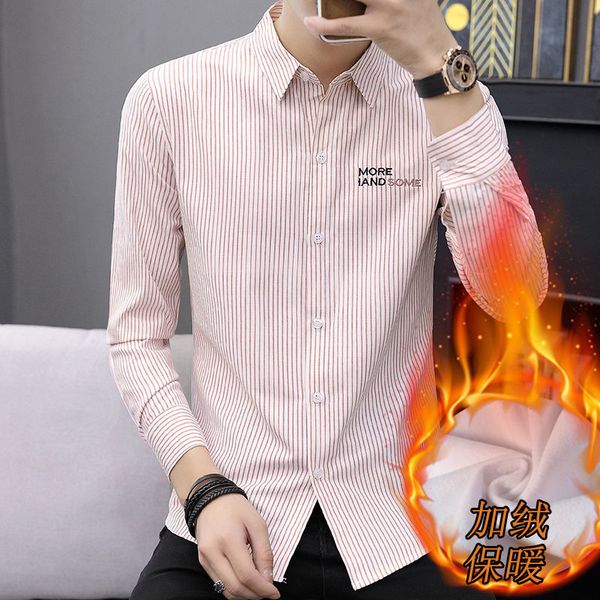 velvet thick striped warm coat slim men's shirt long sleeve korean cotton men's soil shirt men's clothing c1211, White;black
velvet thick striped warm coat slim men's shirt long sleeve korean cotton men's soil shirt men's clothing c1211, White;black