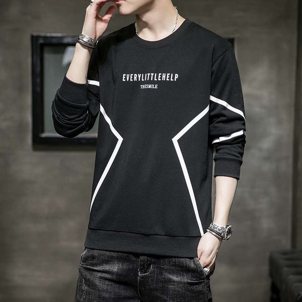 crew neck sweater 2020 new spring autumn men's sports and leisure korean version youth student trend pullover long sleeve, Gray 
crew neck sweater 2020 new spring autumn men's sports and leisure korean version youth student trend pullover long sleeve, Gray