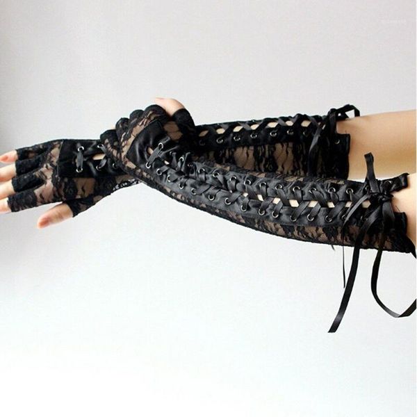 2020 new lace strap gloves long paragraph temptation ribbon rivet half finger ceremonial glove nightclub black clothing decor1, Blue;gray
2020 new lace strap gloves long paragraph temptation ribbon rivet half finger ceremonial glove nightclub black clothing decor1, Blue;gray