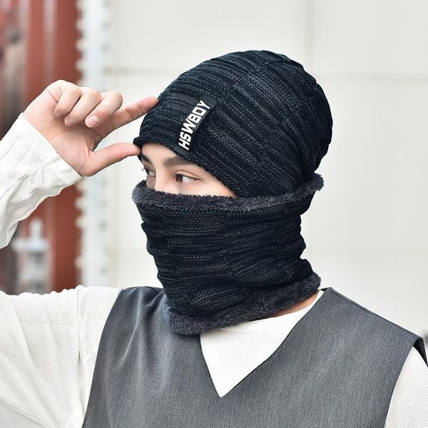 new autumn winter knitted beanie scarf couple cotton set thick plus velvet men's visor warm bonnet hat dad soft cap gorro balacl, Blue;gray
new autumn winter knitted beanie scarf couple cotton set thick plus velvet men's visor warm bonnet hat dad soft cap gorro balacl, Blue;gray