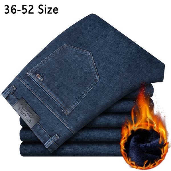 brand winter men's jeans plus size 46 48 50 52 fleece warm thick trousers male loose business casual denim pants q0105, Black;white
brand winter men's jeans plus size 46 48 50 52 fleece warm thick trousers male loose business casual denim pants q0105, Black;white