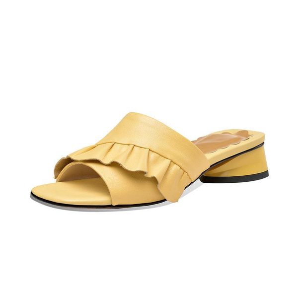 pleated ruffles genuine leather women slippers for ladies new arrival slippers low heels pumps 2021 party dancing shoes woman, Black
pleated ruffles genuine leather women slippers for ladies new arrival slippers low heels pumps 2021 party dancing shoes woman, Black