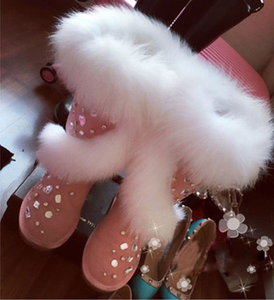 new winter white fox skin embedded meade beetle snow boots strass bling from toe of women in the jump handmade fuzzy warm stuff mclo, Black
new winter white fox skin embedded meade beetle snow boots strass bling from toe of women in the jump handmade fuzzy warm stuff mclo, Black
