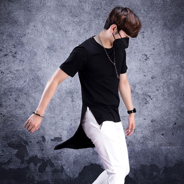 summer trendy men's medium long short sleeve t-shirt front short back long half sleeve t-shirt korean high street t-shirt hem split fas, White;black
summer trendy men's medium long short sleeve t-shirt front short back long half sleeve t-shirt korean high street t-shirt hem split fas, White;black