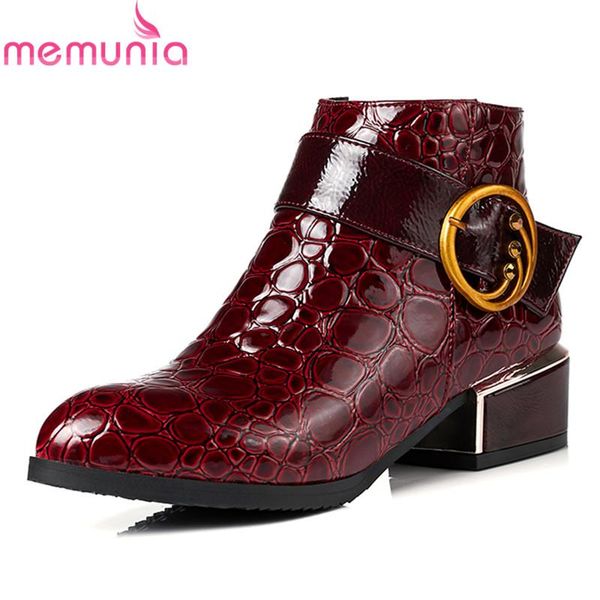 boots memunia arrival 2021 fashion buckle round toe patent leather square med heels ankle female dress shoes, Black
boots memunia arrival 2021 fashion buckle round toe patent leather square med heels ankle female dress shoes, Black