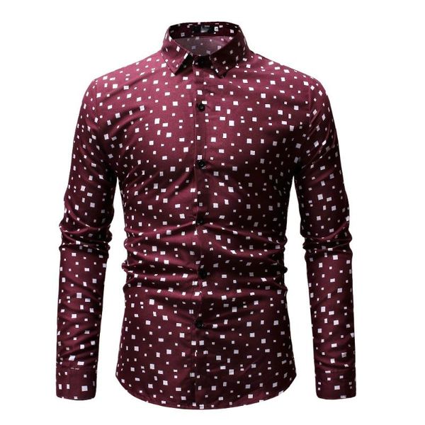 men's casual shirts spring autumn fashion mens shirt slim fit printed long sleeve square dot business for men plus size, White;black
men's casual shirts spring autumn fashion mens shirt slim fit printed long sleeve square dot business for men plus size, White;black