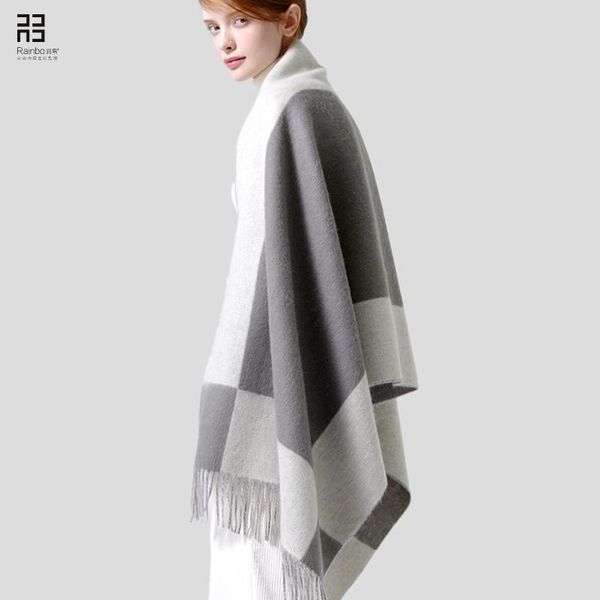 scarves autumn and winter 2021 thickened pure wool women's scarf shawl dual purpose warm long double-sided plaid cape blanket, Blue;gray
scarves autumn and winter 2021 thickened pure wool women's scarf shawl dual purpose warm long double-sided plaid cape blanket, Blue;gray