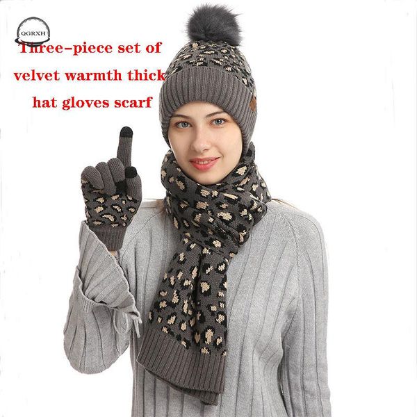 european american fashionwinter knitted hat suit leopard print warm three-piece suit three-piece woolen hat scarf gloves unisex, Blue;gray
european american fashionwinter knitted hat suit leopard print warm three-piece suit three-piece woolen hat scarf gloves unisex, Blue;gray