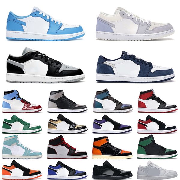 with box 1 men women 1s low basketball shoes obsidian unc turbo green court purple shattered backboard pine green mens sports sneakers
with box 1 men women 1s low basketball shoes obsidian unc turbo green court purple shattered backboard pine green mens sports sneakers