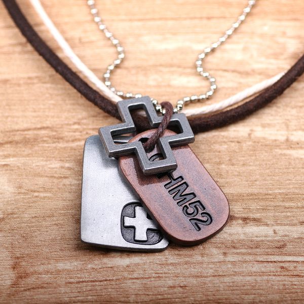 new cowhide necklace rope personalized street sexotic leather cross pendant accessories mixed batch, Silver
new cowhide necklace rope personalized street sexotic leather cross pendant accessories mixed batch, Silver