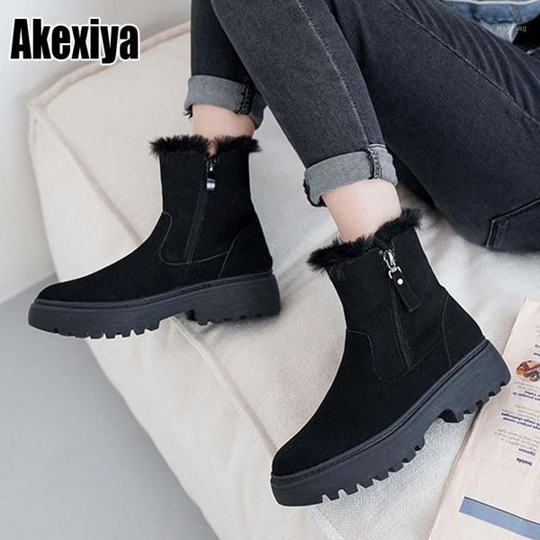boots winter shoes women plus size 42 waterproof platform for snow 2021 botas mujer black p1191