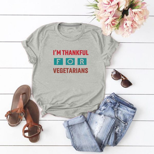 lh20087 summer new style im thankfl for vegetarians english personality printing multicolor casual short-sleeved t-shirt, White
lh20087 summer new style im thankfl for vegetarians english personality printing multicolor casual short-sleeved t-shirt, White
