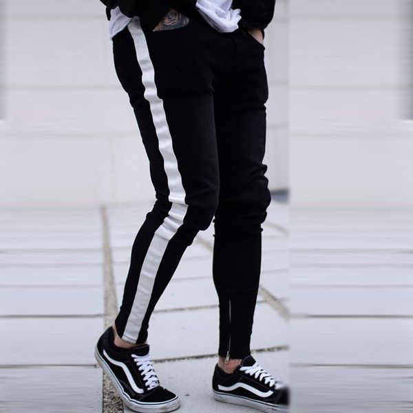 skinny hip hop men's brem thin fitting denies male pants stretchy pencils street bottoms torn knee holes, Blue
skinny hip hop men's brem thin fitting denies male pants stretchy pencils street bottoms torn knee holes, Blue