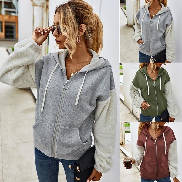 2020 autumn hoodies sweatshirts women patchwork zip-up thick hooded outwear ladies zipper pocket loose blouses streetwear, Black
2020 autumn hoodies sweatshirts women patchwork zip-up thick hooded outwear ladies zipper pocket loose blouses streetwear, Black
