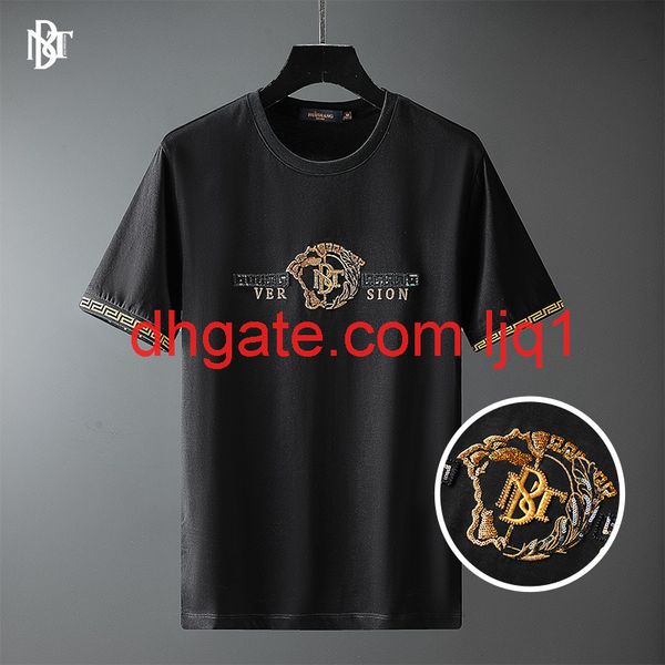 huashang men's clothing - 2021 spring and summer new british style t-shirt gold letter bead embroidery summer short sleeve men's t, Black
huashang men's clothing - 2021 spring and summer new british style t-shirt gold letter bead embroidery summer short sleeve men's t, Black