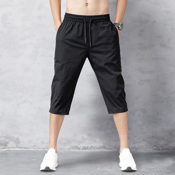 men's shorts summer breeches 2021 thin nylon 3/4 length trousers male board quick drying beach black men's long shorts1, White;black 
men's shorts summer breeches 2021 thin nylon 3/4 length trousers male board quick drying beach black men's long shorts1, White;black