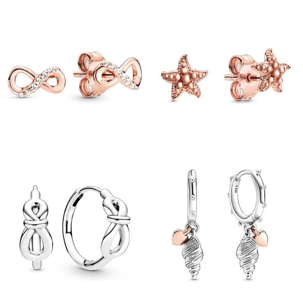 925 sterling silver earrings rose gold sparkling infinity knot heart conch starfish earrings for women jewelry, Golden;silver
925 sterling silver earrings rose gold sparkling infinity knot heart conch starfish earrings for women jewelry, Golden;silver