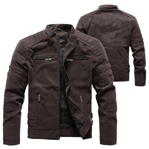 leather jacket men autumn winter coat new men's fashion motorcycle pu leather jackets coat male stand collar fleece jacket 201218, Black;brown
leather jacket men autumn winter coat new men's fashion motorcycle pu leather jackets coat male stand collar fleece jacket 201218, Black;brown