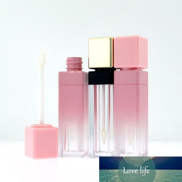 10ML Gradient Square Lip Gloss Tube Glaze Pink Gold Cover Scrub Empty Tubes Lipstick Mini Sample Cosmetic Container