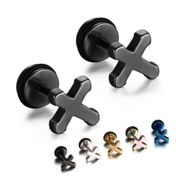 classic simple black cross stud earrings for women men stainless steel casual jewelry jesus christ religious bijoux, Golden;silver
classic simple black cross stud earrings for women men stainless steel casual jewelry jesus christ religious bijoux, Golden;silver