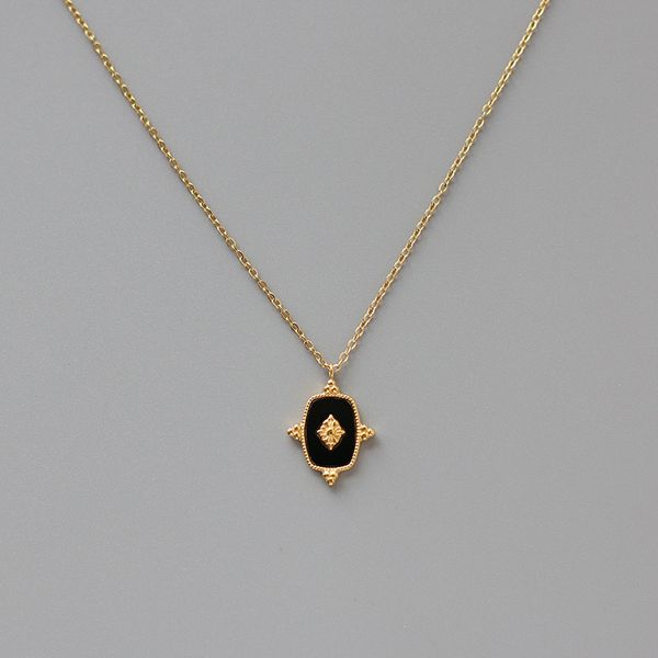 french retro baroque small mini pearl bead square necklace jewelry, Silver
french retro baroque small mini pearl bead square necklace jewelry, Silver