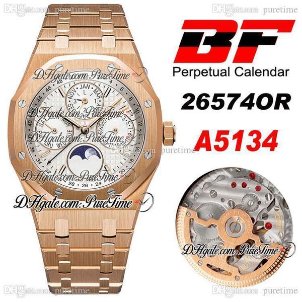 bf 41mm 26574orcomplicated function a5134 automatic mens watch rose gold silver texture dial ss bracelet edition ptpa new puretime e5, Slivery;brown
bf 41mm 26574orcomplicated function a5134 automatic mens watch rose gold silver texture dial ss bracelet edition ptpa new puretime e5, Slivery;brown