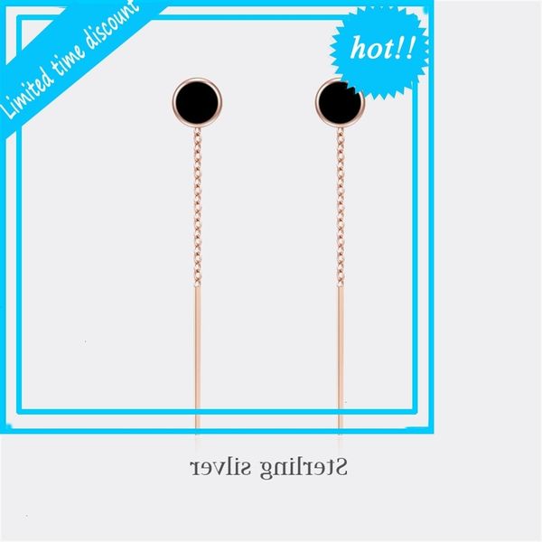 new 925 sterling silver needle earrings a two-way long chain tassel earring accessory, Golden
new 925 sterling silver needle earrings a two-way long chain tassel earring accessory, Golden