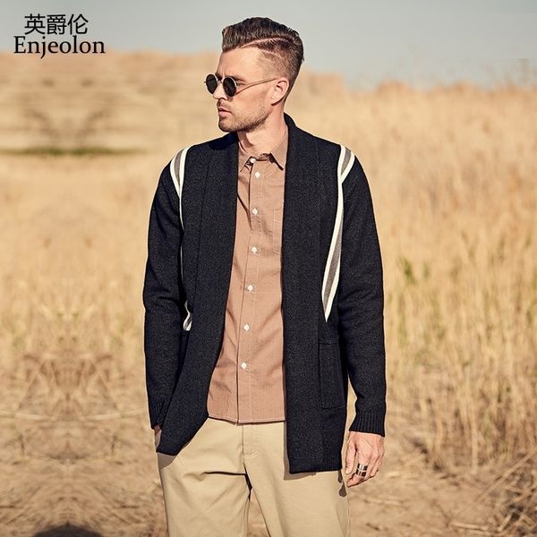 enjeolon men's sweaters autumn winter men cardigans warm cashmere wool sweaters man casual knitwear plus size my3245 201022, White;black
enjeolon men's sweaters autumn winter men cardigans warm cashmere wool sweaters man casual knitwear plus size my3245 201022, White;black