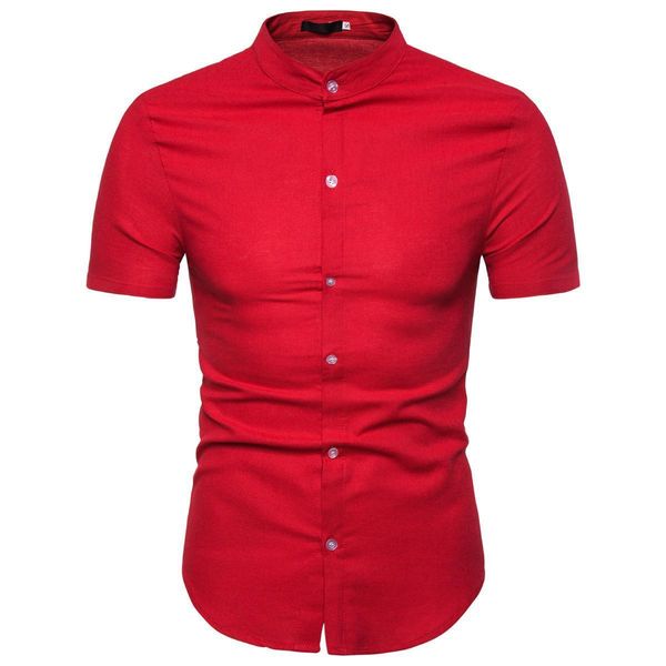 2020 summer men's short sleeve shirt casual fashion home travel large size cotton and linen solid color stand collar blouse, White;black
2020 summer men's short sleeve shirt casual fashion home travel large size cotton and linen solid color stand collar blouse, White;black
