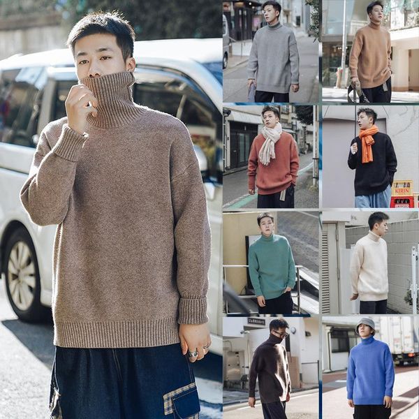 high textured comfortable sweater winter high collar base sweater loose-fit pullover casual men, White;black
high textured comfortable sweater winter high collar base sweater loose-fit pullover casual men, White;black