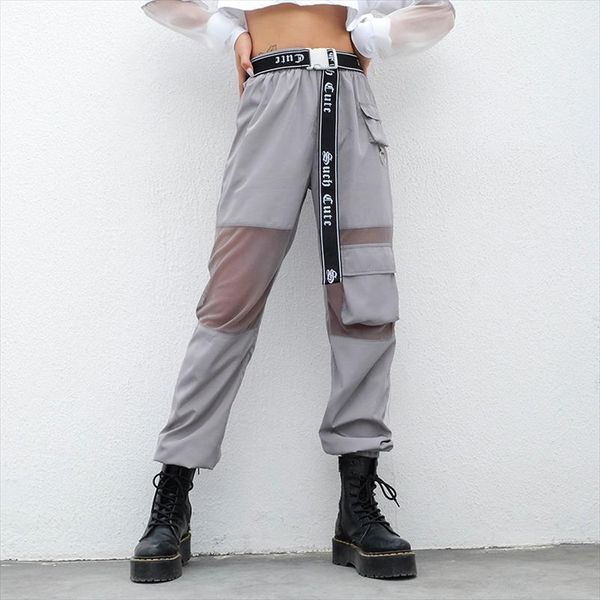 women pants in a cage pocket high waist reflective grey gothic korean style hippie joggers female korean style pantolon, Black;white
women pants in a cage pocket high waist reflective grey gothic korean style hippie joggers female korean style pantolon, Black;white