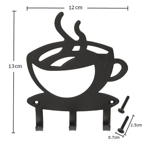 hooks & rails metal 3-hook key holder rack coffee cup hanger wall mount home office organizer
hooks & rails metal 3-hook key holder rack coffee cup hanger wall mount home office organizer