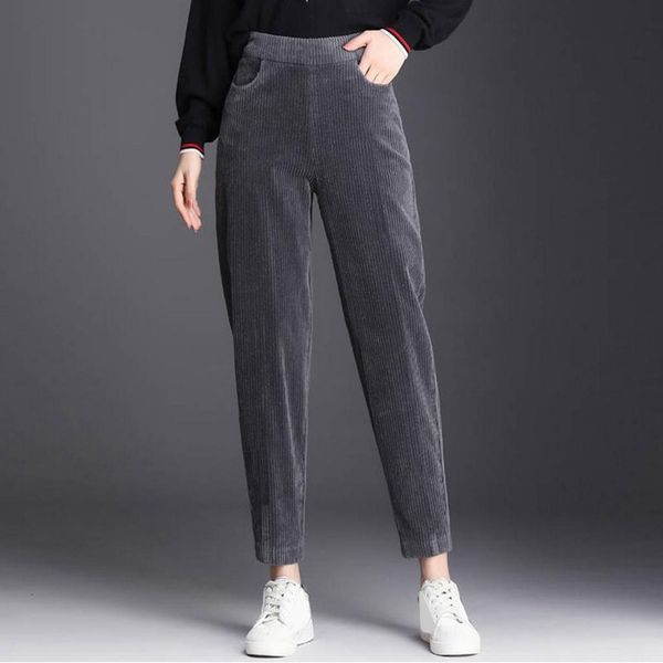 womens pants corduroy loose 2020 spring elastic waist cargo pants women street pleated harem pants p3, Black;white
womens pants corduroy loose 2020 spring elastic waist cargo pants women street pleated harem pants p3, Black;white