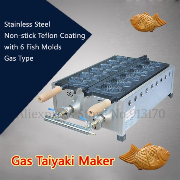gas nonstick 6pcs fish waffle maker stainless steel commercial taiyaki machine snack baker lpg igniter controller
gas nonstick 6pcs fish waffle maker stainless steel commercial taiyaki machine snack baker lpg igniter controller
