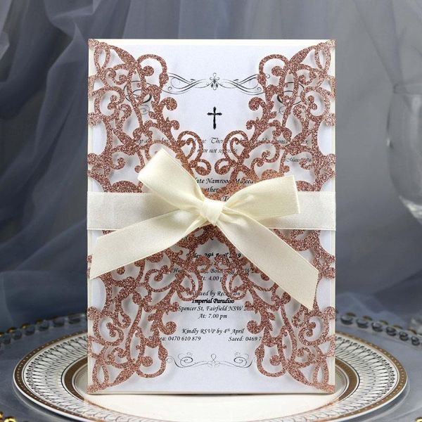 10pcs glitter paper laser cut wedding invitation card with ribbon greeting card personalized wedding decoration party supplies jllreq
10pcs glitter paper laser cut wedding invitation card with ribbon greeting card personalized wedding decoration party supplies jllreq