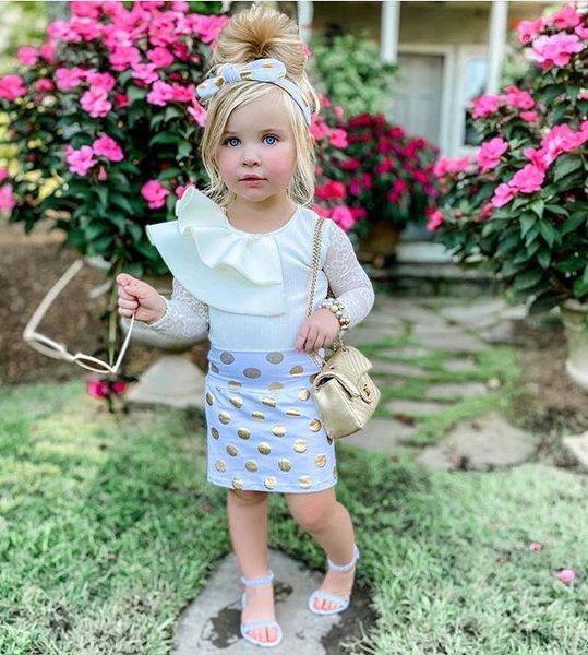 clothing sets girls summer fashion lace patchwork long sleeve t-shirt+dots print mini skirts 2pcs holiday clothes1, White
clothing sets girls summer fashion lace patchwork long sleeve t-shirt+dots print mini skirts 2pcs holiday clothes1, White