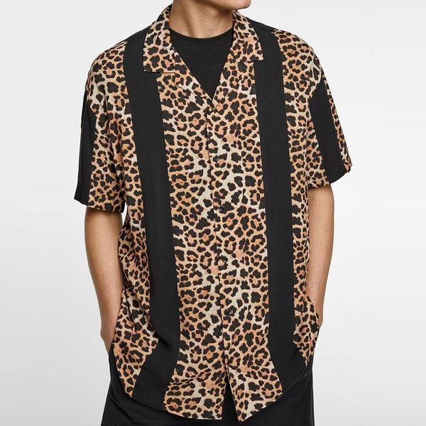 men shirt summer shirts casual leopard striped shirts short-sleeve beach blouse turn down collar shirt men camisa masculina, White;black
men shirt summer shirts casual leopard striped shirts short-sleeve beach blouse turn down collar shirt men camisa masculina, White;black