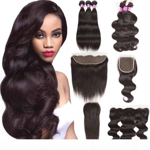 8a brazilian straight virgin hair bundles with lace closure body wave 3 bundles with frontal human hair weaves extensions wholesale, Black
8a brazilian straight virgin hair bundles with lace closure body wave 3 bundles with frontal human hair weaves extensions wholesale, Black