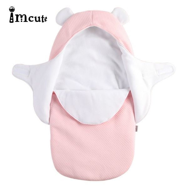 0-8m Newborn Baby Cotton Blanket Swaddle Cute Cartoon Toddler Winter Warm Sleeping Bags Sleep Sack Little Baby Stroller Wrap Y201009