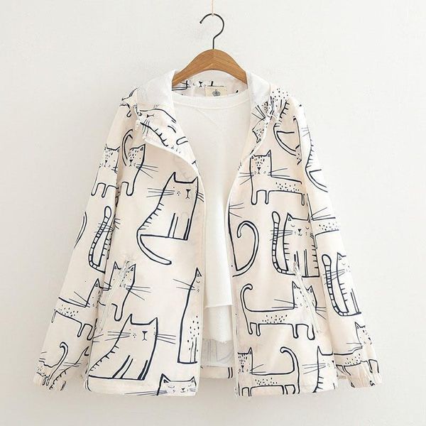 kawaii graffiti cat cartton print women jacket loose japan style cute white hooded zipper basic coat harajuku preppy outwear new, Black;brown
kawaii graffiti cat cartton print women jacket loose japan style cute white hooded zipper basic coat harajuku preppy outwear new, Black;brown