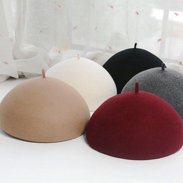 berets women leisure british style sweet lovely solid color wool temperament dome creative adjustable bucket hat, Blue;gray
berets women leisure british style sweet lovely solid color wool temperament dome creative adjustable bucket hat, Blue;gray