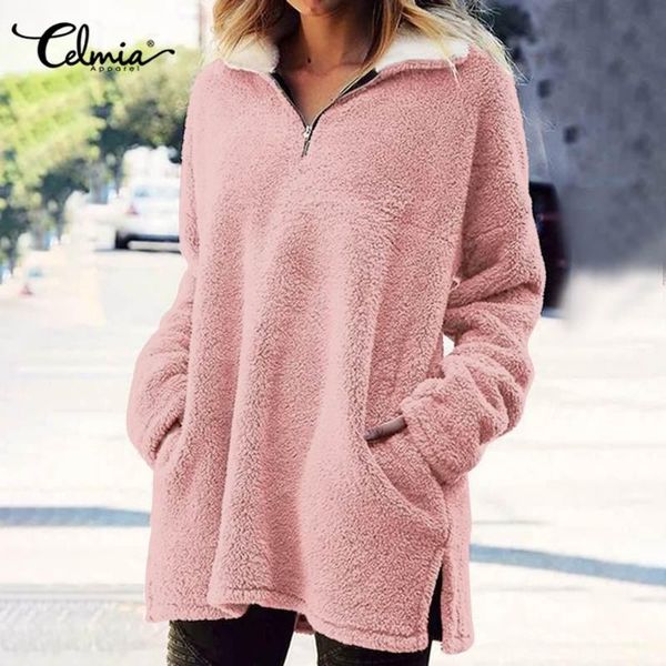 women's fur & faux celmia 2021 winter plush coats womenlong sleeve zipper casual loose jackets warm woolen pocket fashion outerwear 5xl, Black
women's fur & faux celmia 2021 winter plush coats womenlong sleeve zipper casual loose jackets warm woolen pocket fashion outerwear 5xl, Black