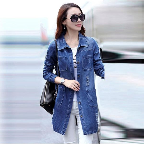 women basic jean overcoat female autumn winter fashion korean slim denim jean jacket coat long sleeve casual coat outwear, Tan;black
women basic jean overcoat female autumn winter fashion korean slim denim jean jacket coat long sleeve casual coat outwear, Tan;black