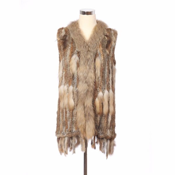 zy88032 winter knitting royal rabbit skin women with raccoon fur pelle goal trimming borlas longo vest gilet collection, Black
zy88032 winter knitting royal rabbit skin women with raccoon fur pelle goal trimming borlas longo vest gilet collection, Black